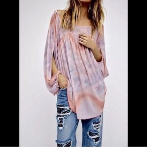 Free people flowy cut out long sleeve top